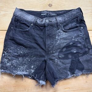 Old Navy Black Splatter Jean Shorts